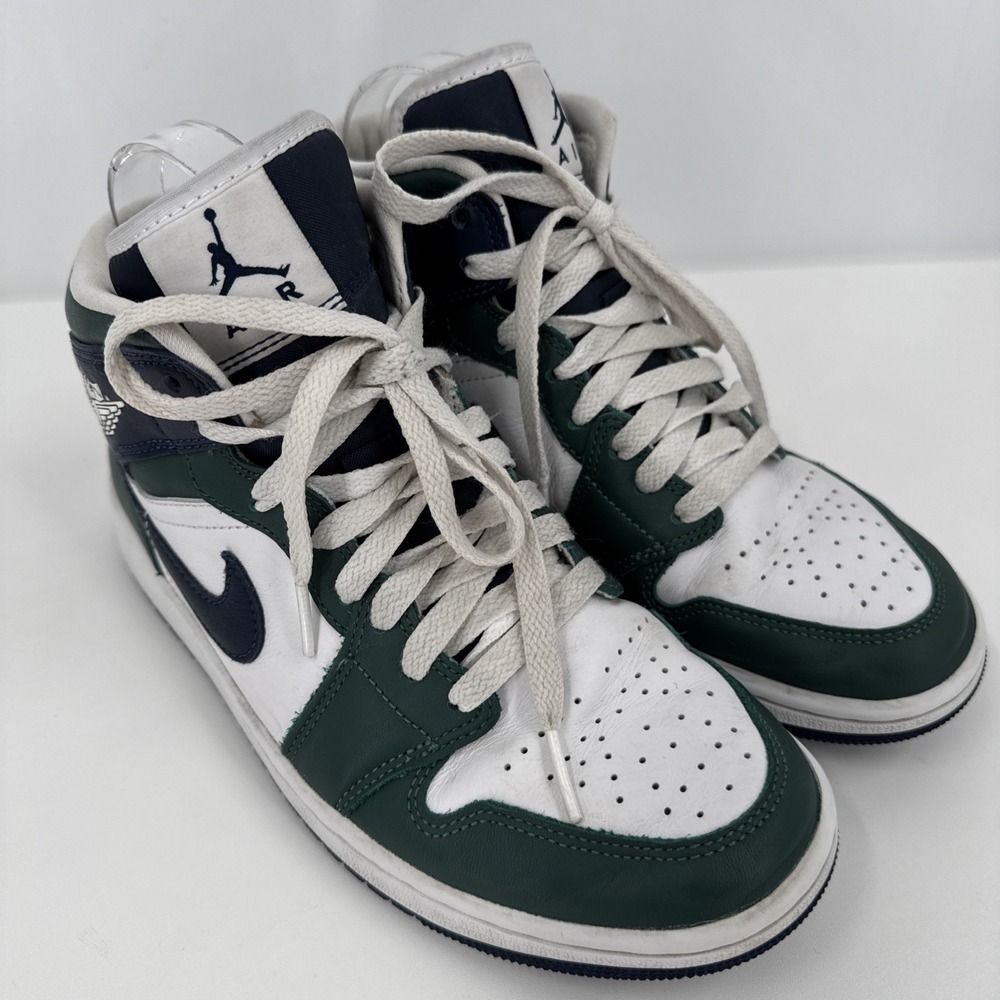 Nike YS Air Jordan 1 Mid SE Noble Green Navy Blue 7.5" DZ5326-300